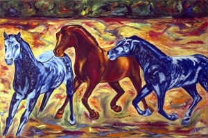 Blue horses